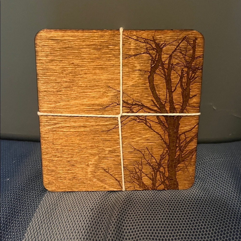 Natural Tree Design Wooden Coasters